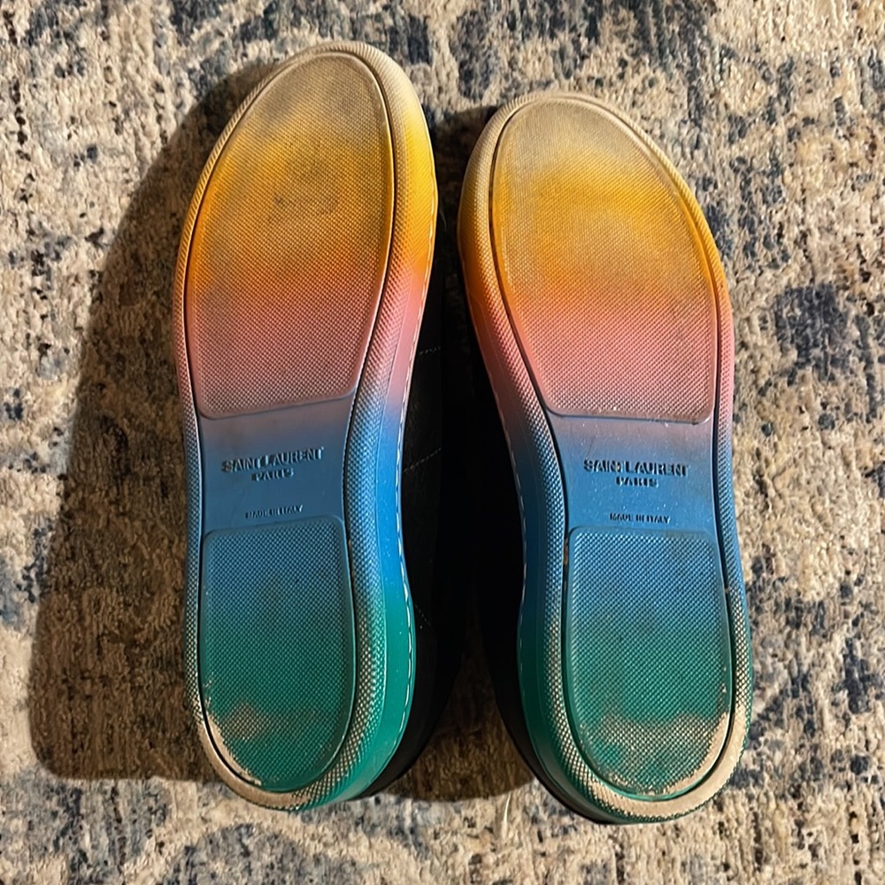 💥 Closet Clear Out Sale Authentic Saint Laurent Rainbow Sneakers sz 7.5 Italy - Picture 7 of 11